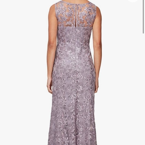 NWT Alex Evening sequin sleeveless mermaid lavender with chiffon shawl 8 - Picture 2 of 9
